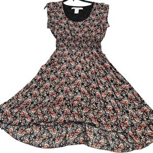 American Rag Black and Red Floral Mini Dress